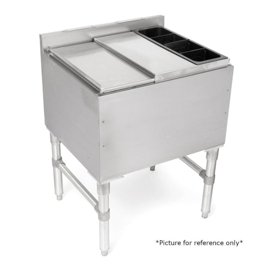John Boos UBIB-1824-CP7 Slim Line Underbar Ice Bin / Cocktail Unit with 7-Circuit Cold Plate - JBUBIB1824CP7