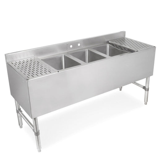 John Boos UBS3-1836 Slim-Line 3-Compartment Underbar Sink - JBUBS31836