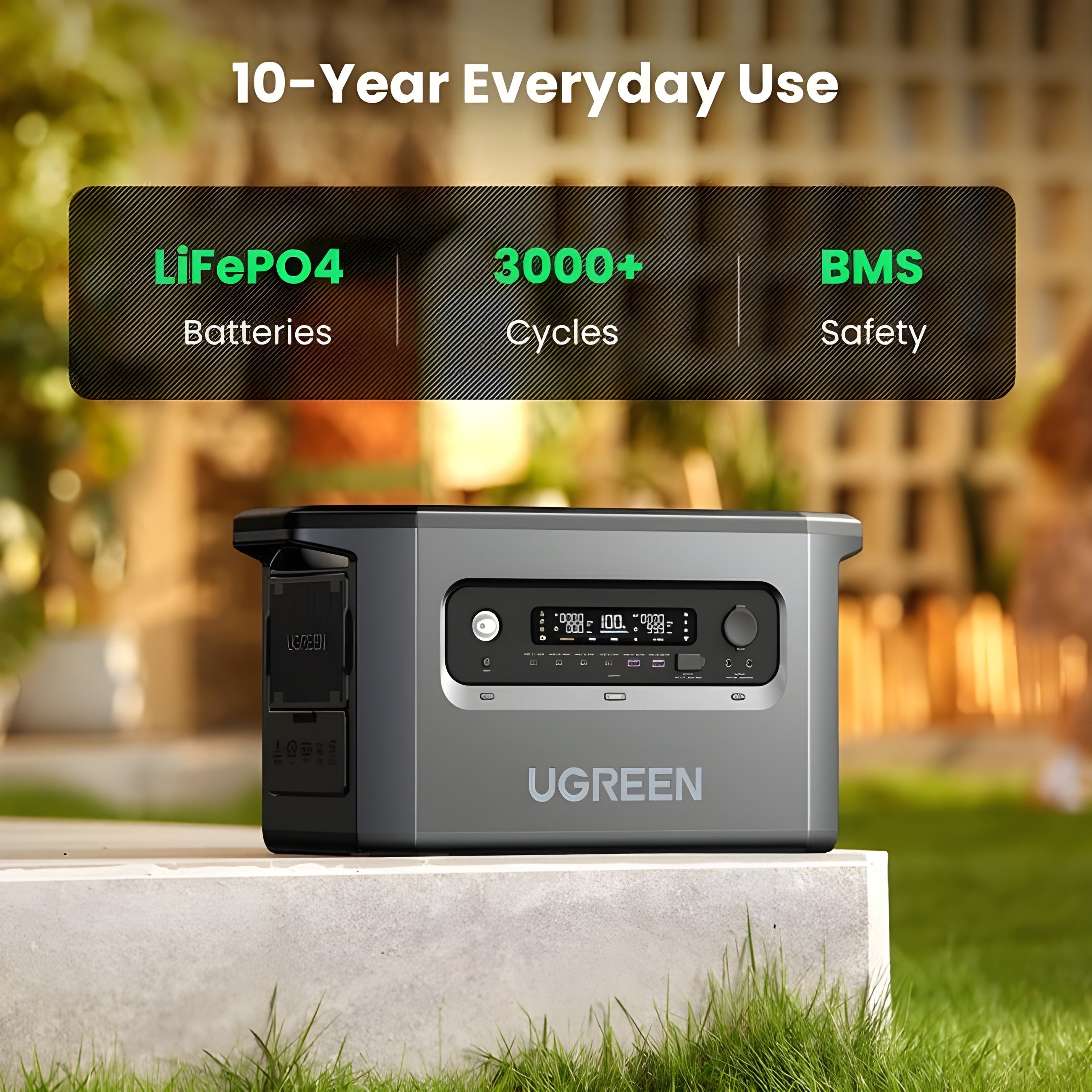 Ugreen Portable Power Station Lifepo4 Battery Solar Generator | 2400W 2048Wh + 2x 200W Solar Panels