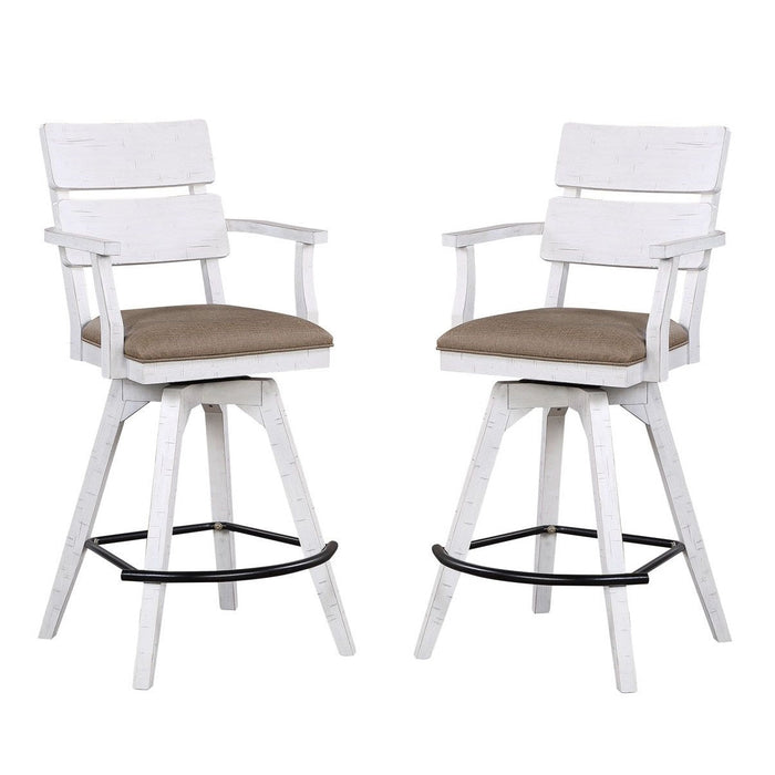 ECI Furniture La Sierra 30" Dbl Panel Back Spectator Bar Stool with Brown Vinyl Seat Set of 2 - EC-1164-22-SBS2