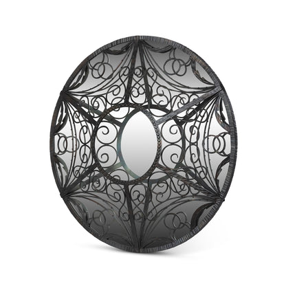 Park Hill Collection Scroll Framed Mirror in Natural Iron - Elegant Home Decor Piece for Stylish Reflections and Charm -EWI26051
