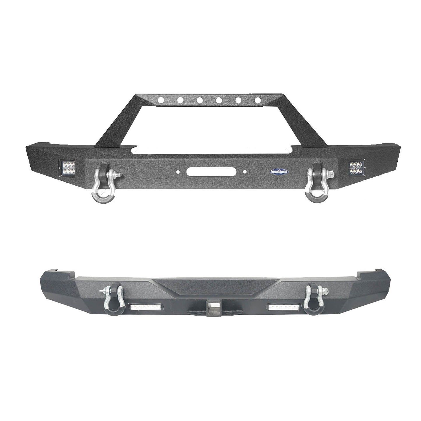 Hooke Road Full Width Front & Rear Bumper Combo(84-01 Jeep Cherokee XJ) - HE.9012&HE.9013