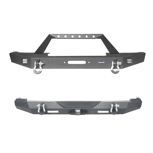 Hooke Road Full Width Front & Rear Bumper Combo(84-01 Jeep Cherokee XJ) - HE.9012&HE.9013