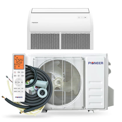 Pioneer® Quantum Ultra™ 18,000 BTU 20.5 SEER2 230V Floor/Ceiling/Low-Wall Ductless Mini-Split Air Conditioner Inverter Heat Pump Full Set - UYT018GLSI24RL-33S