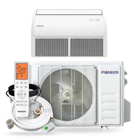 Pioneer® Quantum Ultra™ 18,000 BTU 20.5 SEER2 230V Floor/Ceiling/Low-Wall Ductless Mini-Split Air Conditioner Inverter Heat Pump Full Set - UYT018GLSI24RL-33S