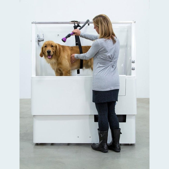 Ultra Lift 3 Side Splash 48" Pet Wash - Elevating Professional Electric Dog Grooming Tub - 10010302-W-L