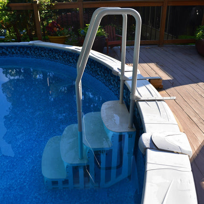 Main Access iStep Above Ground Swimming Pool Deck Entry Steps Ladder & LED Light - 59343