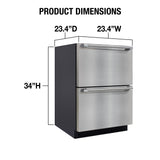 Vinotemp Indoor/Outdoor Drawer Refrigerator and Freezer, in Stainless Steel - BR-24FZREF