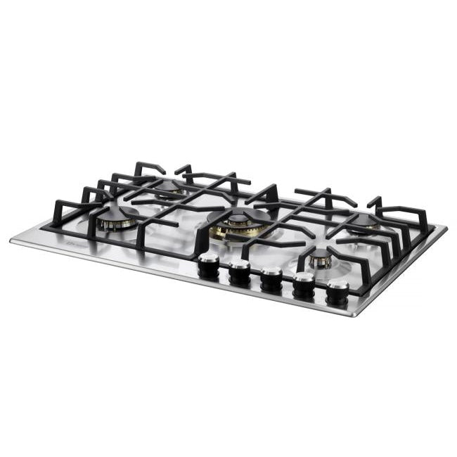 Verona - Verona 30" Designer Gas Cooktop - Brass Burners - SS - 5 Burners _ VDGCT530FSS