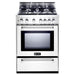 Verona - 24" Gas Range - 4 Burners - Stainless Steel, White, Matte Black _ VEFSGG244NSS