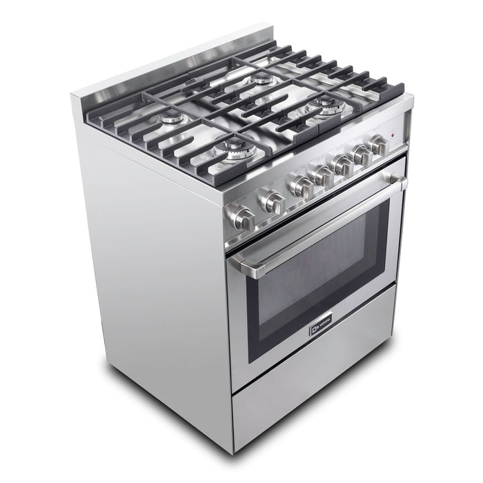 Verona - 30" Gas Range - 4 Burners - Stainless Steel, White, Matte Black _ VEFSGG304NSS