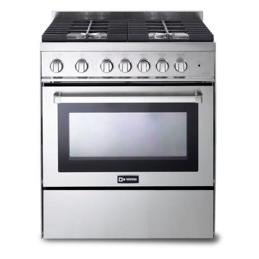 Verona - 30" Gas Range - 4 Burners - Stainless Steel, White, Matte Black _ VEFSGG304NSS