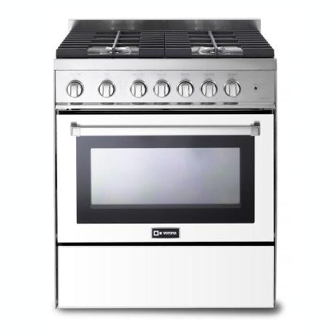 Verona - 30" Gas Range - 4 Burners - Stainless Steel, White, Matte Black _ VEFSGG304NSS