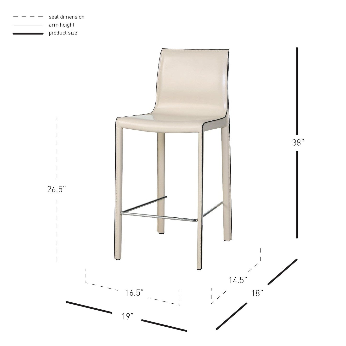 New Pacific Direct Gervin Recycled Leather Counter Stool, (Set of 2) -  448526R-98