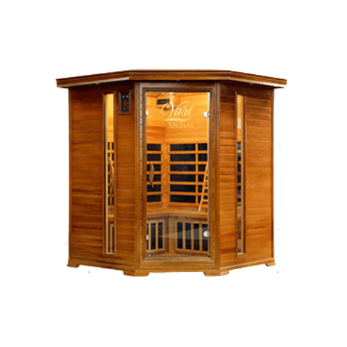 Vital Health Elite Canadian Red Cedar Corner Far Infrared 4 Person Sauna