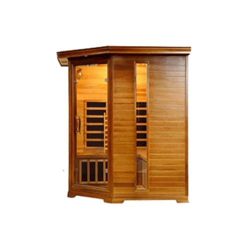 Vital Health Elite Canadian Red Cedar Corner Full Spectrum 4 Person Sauna