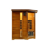 Vital Health Elite Canadian Red Cedar Corner Full Spectrum 4 Person Sauna