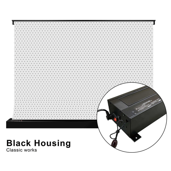 VIVIDSTORM S White Cinema Perforated Motorized Tension Floor Rising Projector Screen