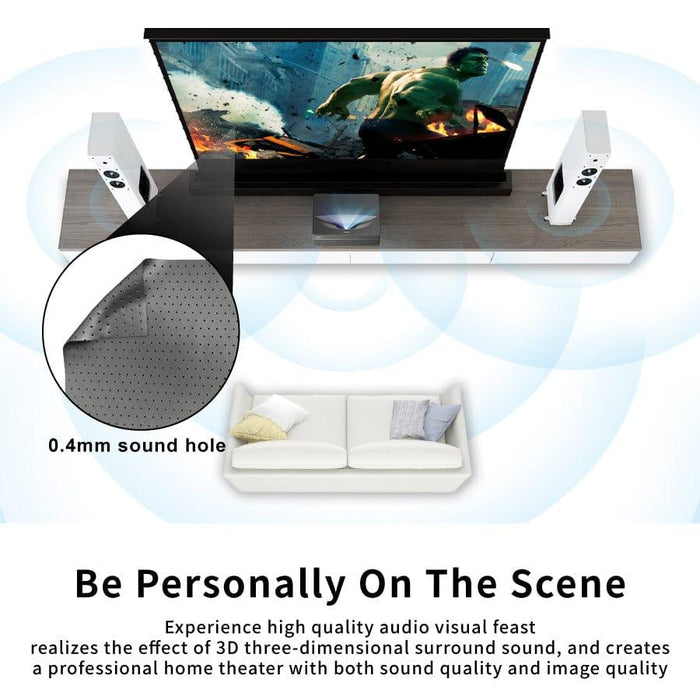 VIVIDSTORM S ALR Perforated Motorized Tension Floor Rising Obsidian Long Throw Projector Screen