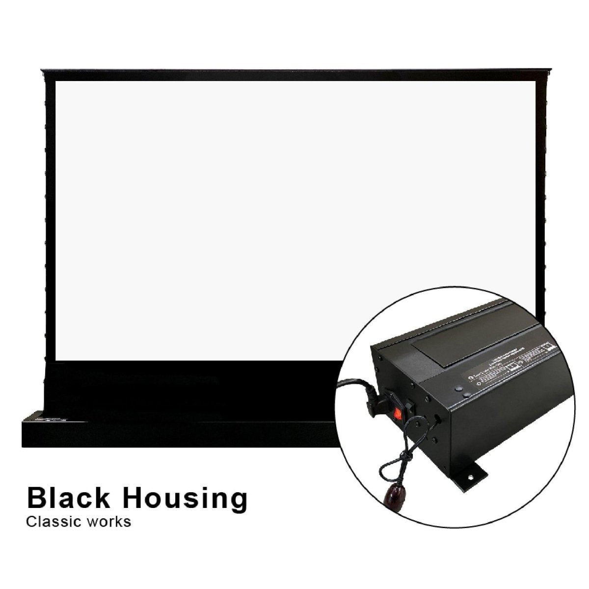 VIVIDSTORM Pearl White Cinema Plus Motorized Tension Floor Rising Projector Screen