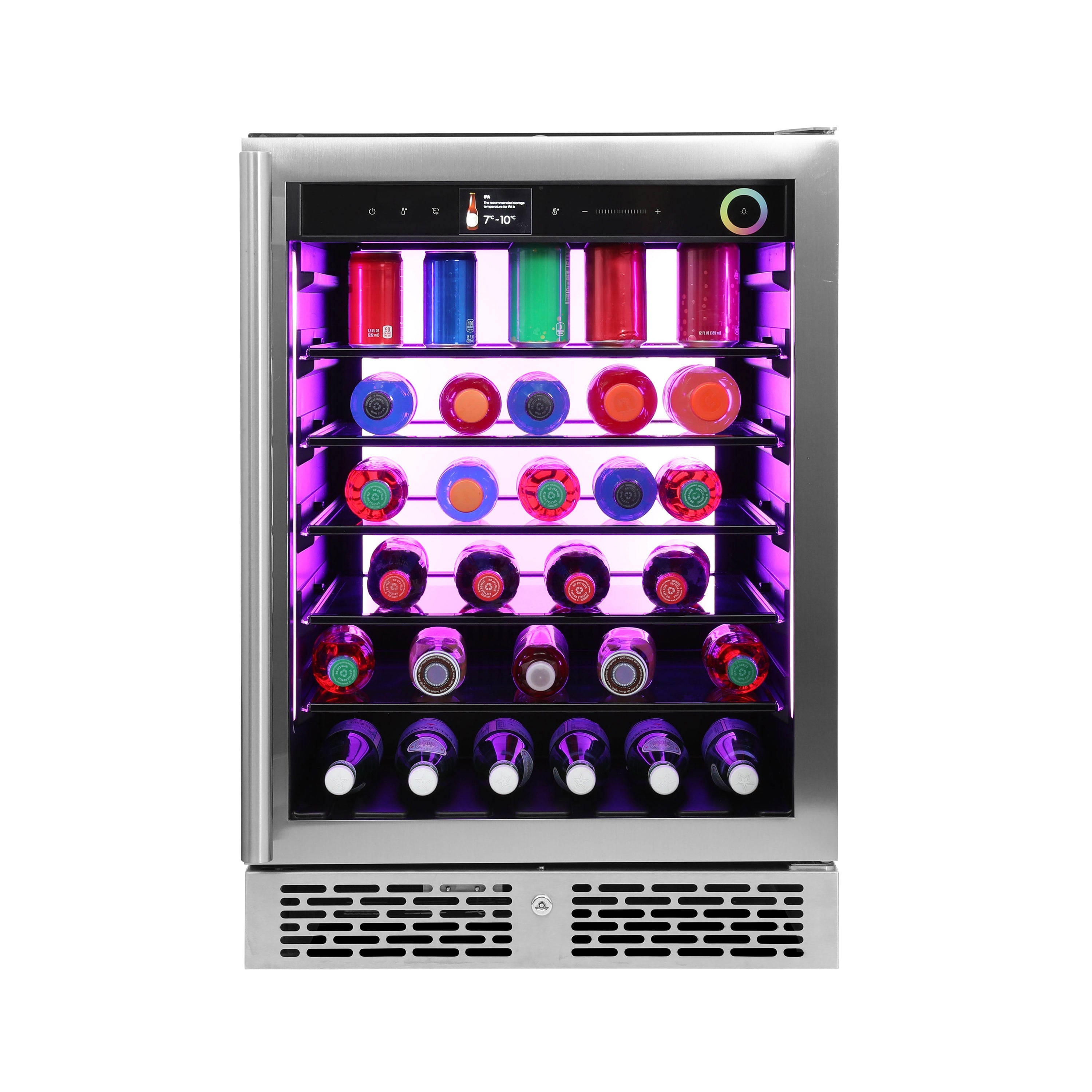 Vinotemp Vinoglow 151-Can Single-Zone Beverage Center, in Stainless Steel - VTBC117EVGSS