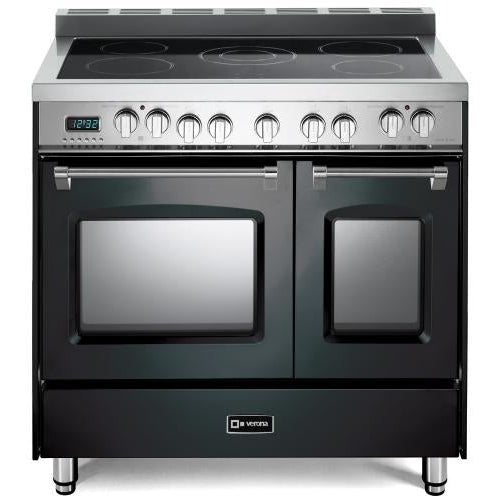 Verona - Prestige 36" Electric Glass Top Double Oven Range - 5 Elements - Stainless Steel, Matte Black, White _ VPFSEE365DSS