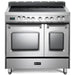 Verona - Prestige 36" Electric Glass Top Double Oven Range - 5 Elements - Stainless Steel, Matte Black, White _ VPFSEE365DSS