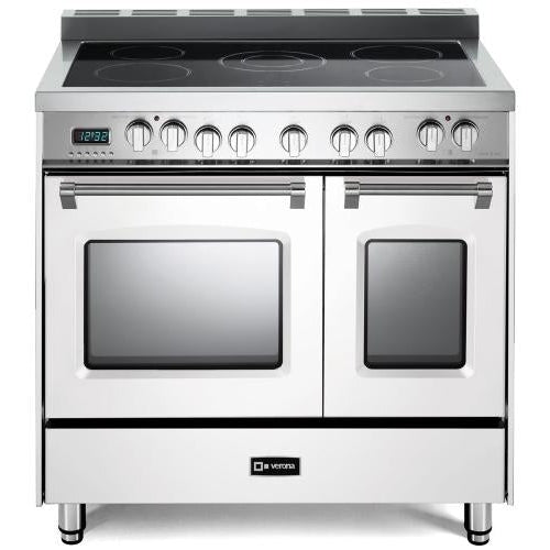 Verona - Prestige 36" Electric Glass Top Double Oven Range - 5 Elements - Stainless Steel, Matte Black, White _ VPFSEE365DSS