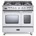 Verona - Prestige 36" Dual Fuel Double Oven Range - 5 Burners - Stainless Steel, Matte Black, White _ VPFSGE365DSS