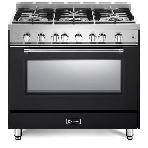 Verona - Prestige 36" Gas Single Oven Range - 5 Burners - Stainless Steel, Matte Black, White _ VPFSGG365SS