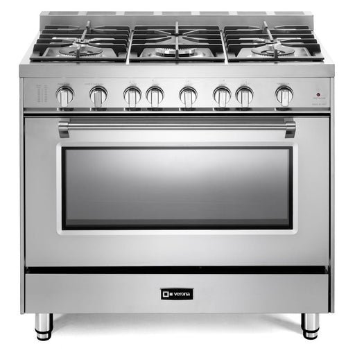 Verona - Prestige 36" Gas Single Oven Range - 5 Burners - Stainless Steel, Matte Black, White _ VPFSGG365SS