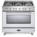 Verona - Prestige 36" Gas Single Oven Range - 5 Burners - Stainless Steel, Matte Black, White _ VPFSGG365SS