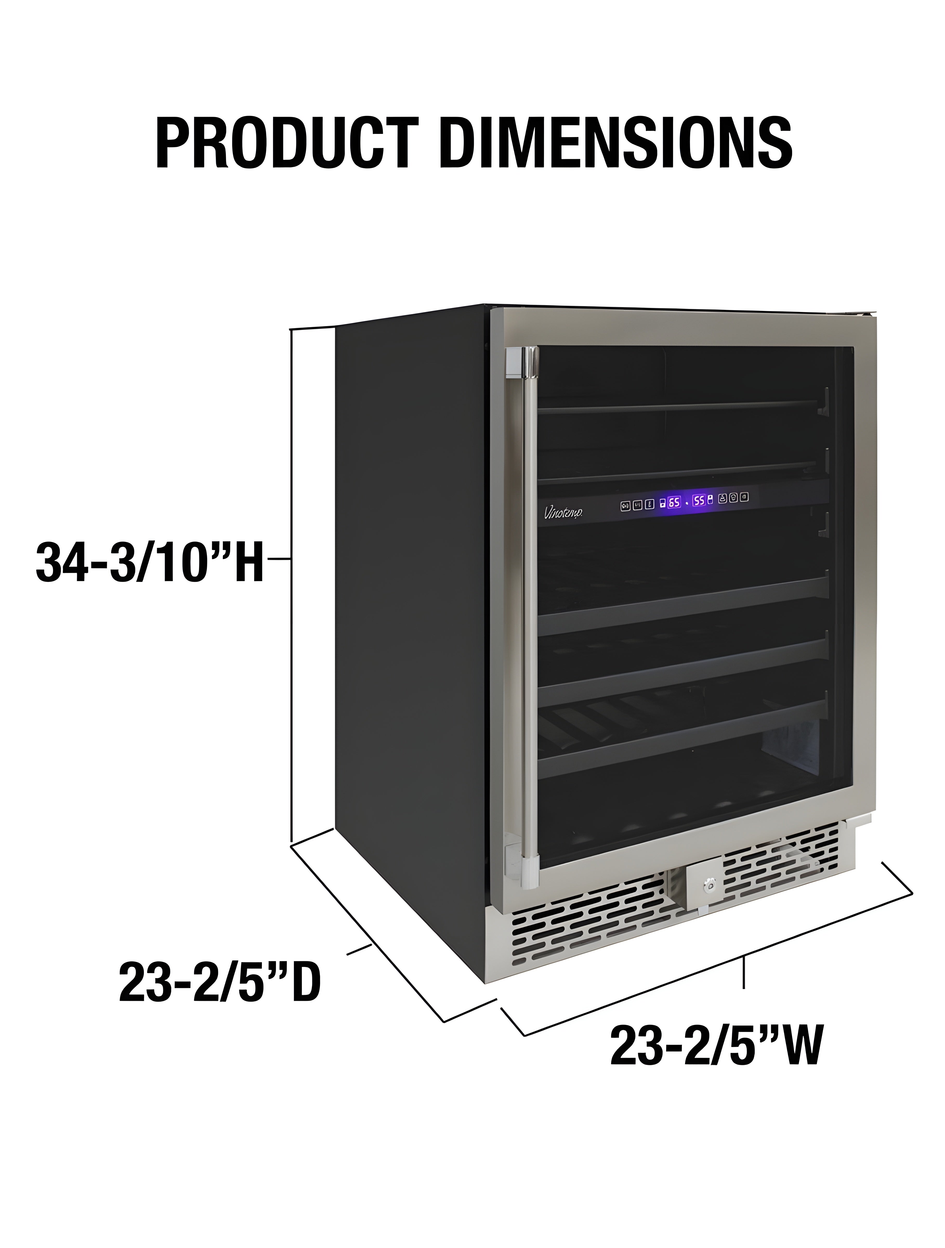 Vinotemp 24-Inch Outdoor Dual-Zone Wine & Beverage Cooler - VT-OUTDR24GD