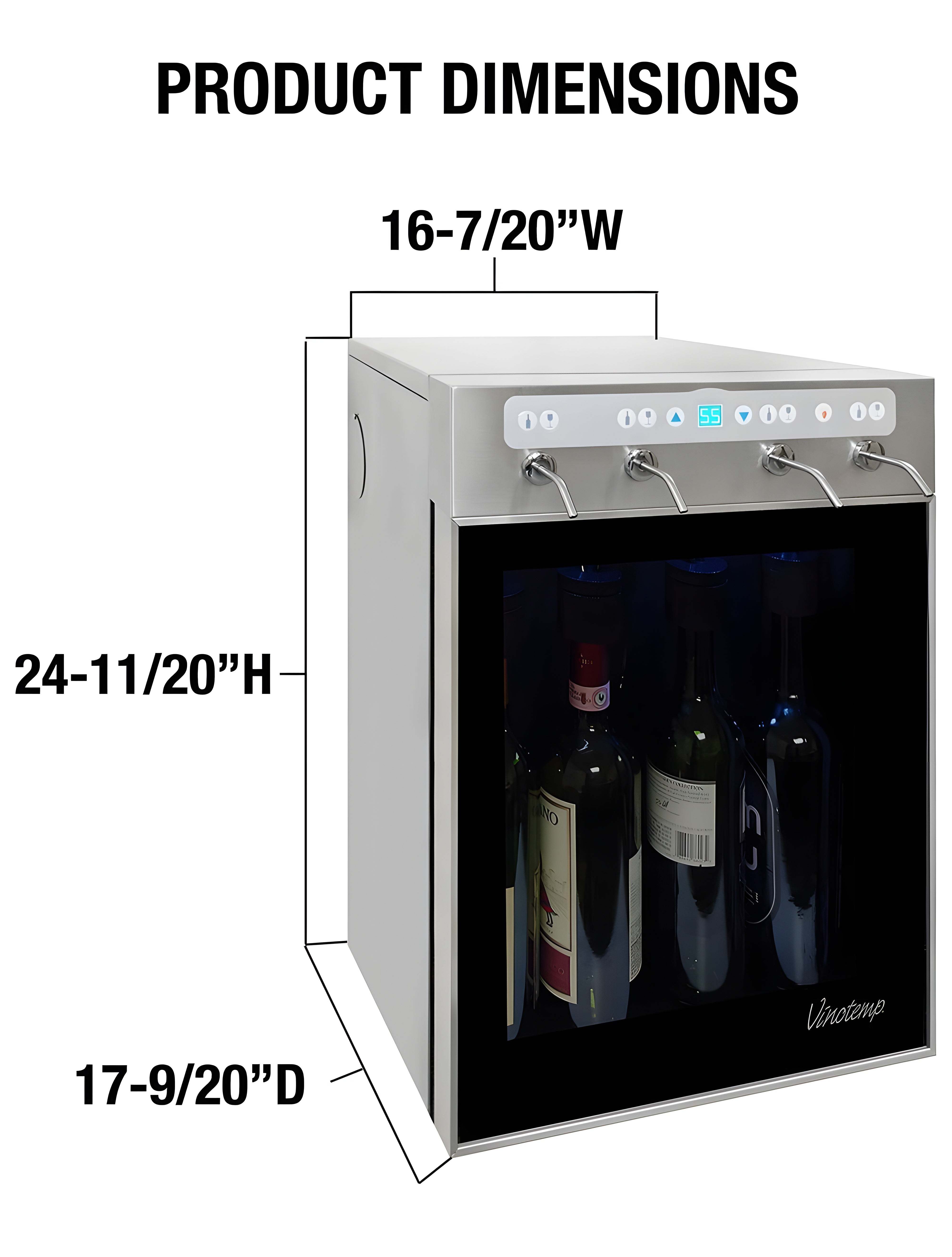 The Vinotemp WineSteward Four-Bottle Wine Dispenser (Stainless) - VT-PRWINEDIS4S