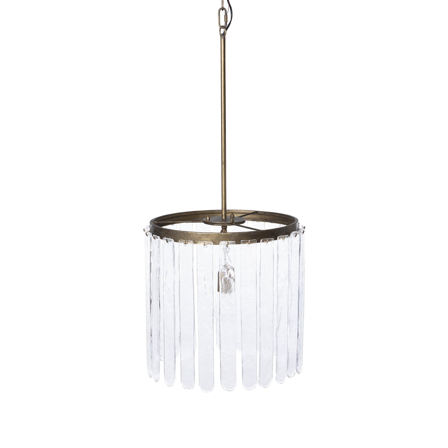 Park Hill Collection Dawson Antique Gold Glass Panel Chandelier - Elegant Iron Design, 80" Tall, Perfect for Any Room - ELH36057