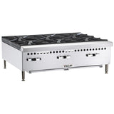 Vulcan VCRH36 Restaurant Series Liquid Propane 36” Countertop 6-Burner Gas Hot Plate - 150,000 BTU - VCRH36-1C LP