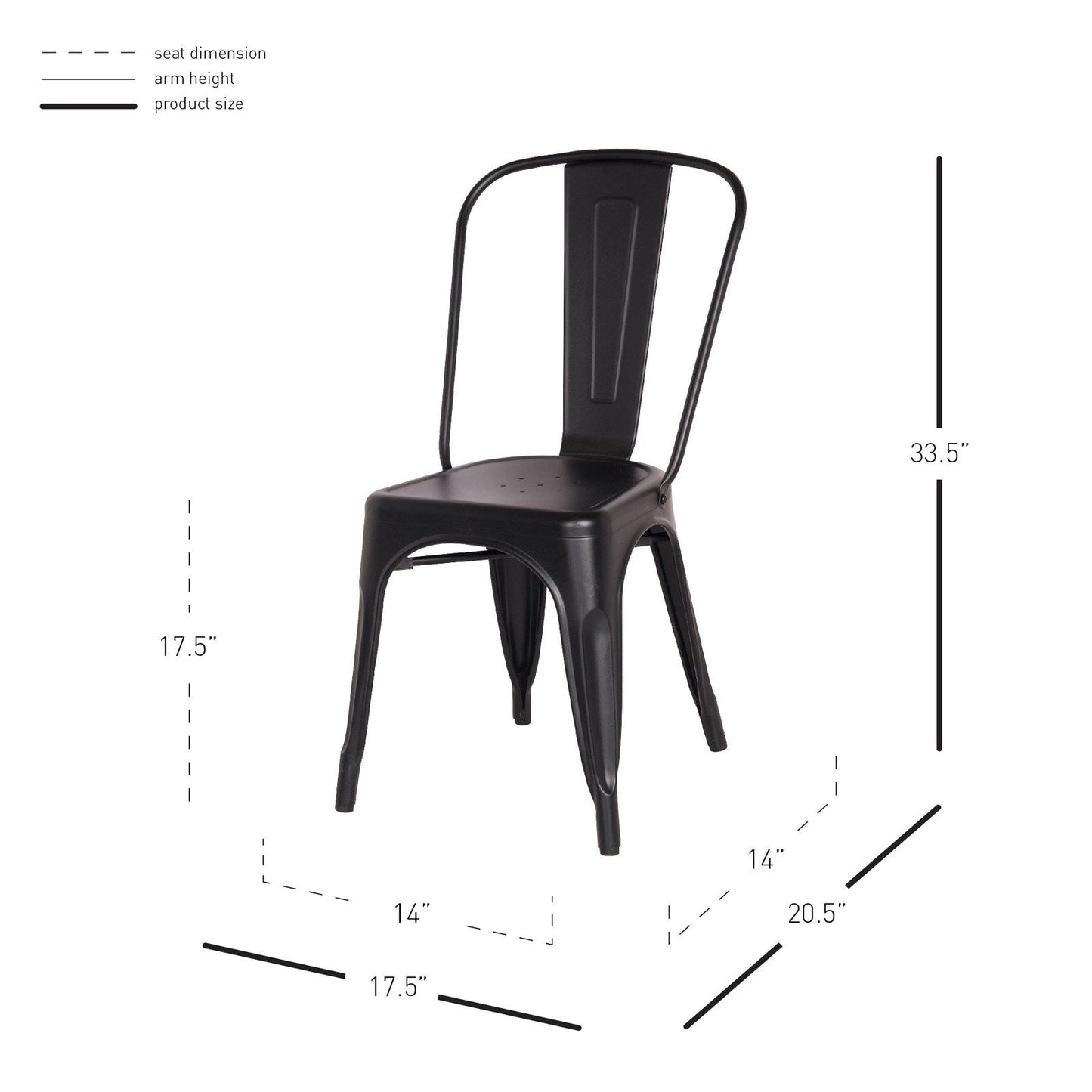 New Pacific Direct Metropolis Metal Side Chair, (Set of 4) - 938233-FB