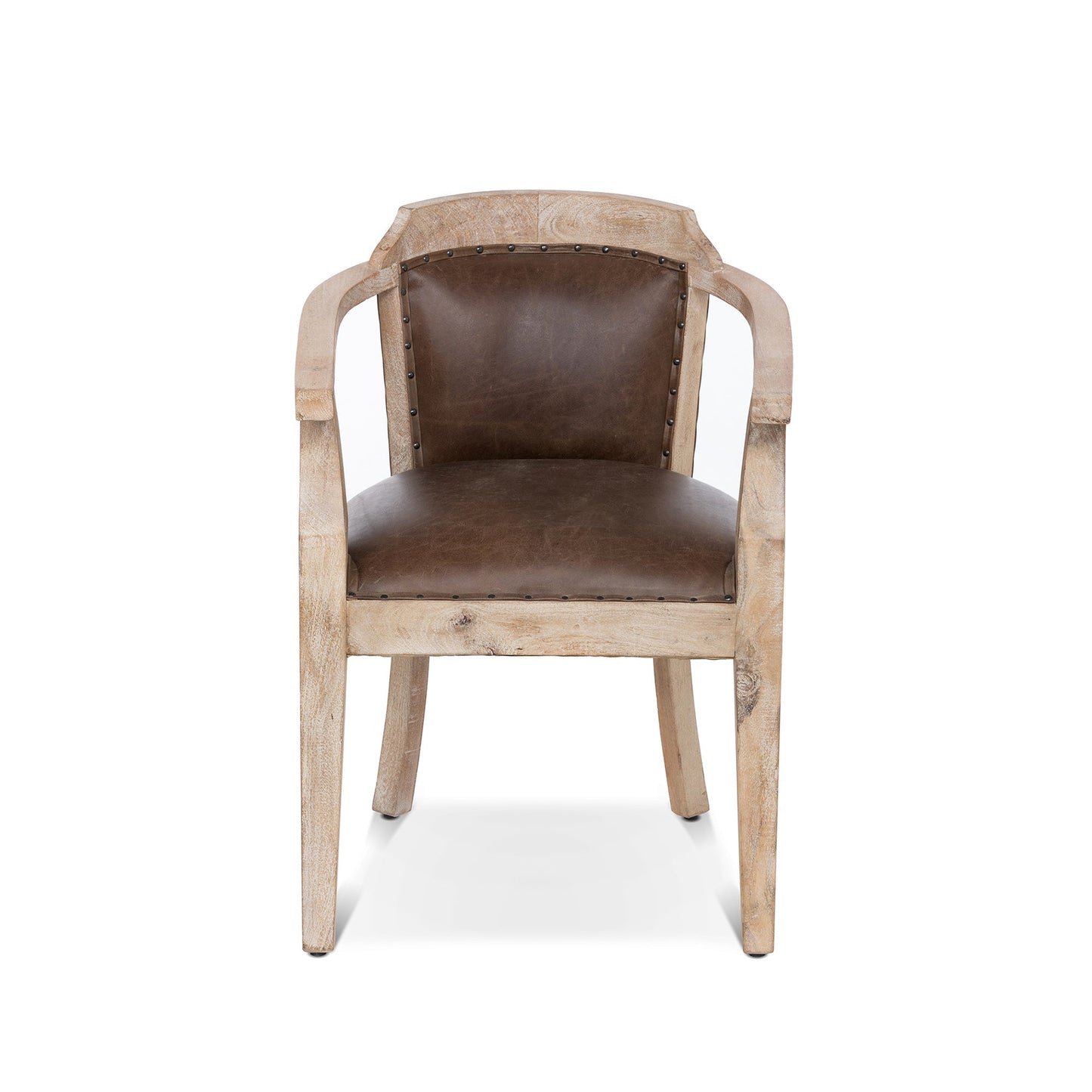 Park Hill Collection Colton Occasional Chair - Handcrafted Mango Wood & Aged Buffalo Leather for Modern Rustic Elegance - EFS36171