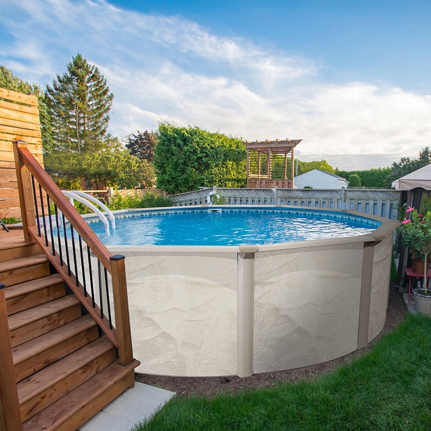 Aquarian Phoenix 15ft x 52in Above Ground Swimming Pool w/Pump and Pool Ladder- 75343