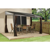 Sojag Gazebo Francfort Wall-Mounted Gazebo 10 x 12 ft - Dark brown