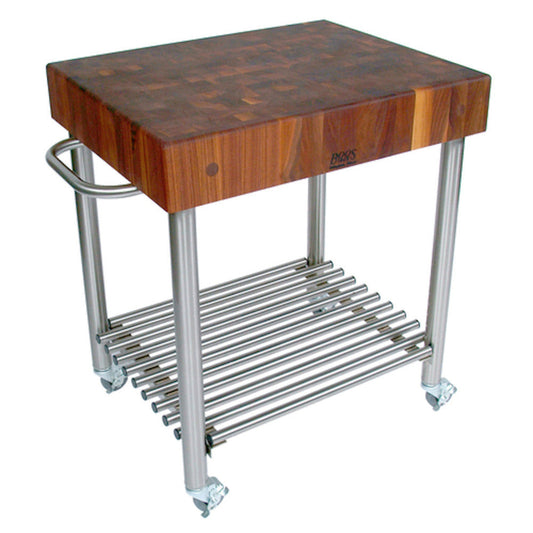 John Boos WAL-CUCD15 Walnut Cucina D'Amico Cart - JBWALCUCD15