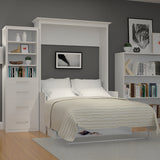 Murphy Bed With Desk & 2 Storage Cabinets, Double Size, White by Leto Muro