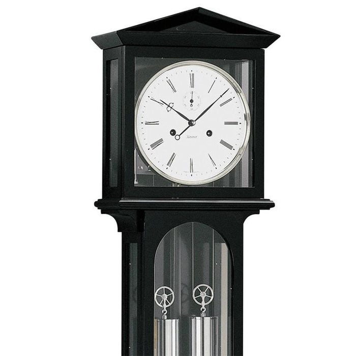 Kieninger LATERNDL Weight Regulator Wall Clock with Gong Strike in Black and Chrome - WR 2520-96-02