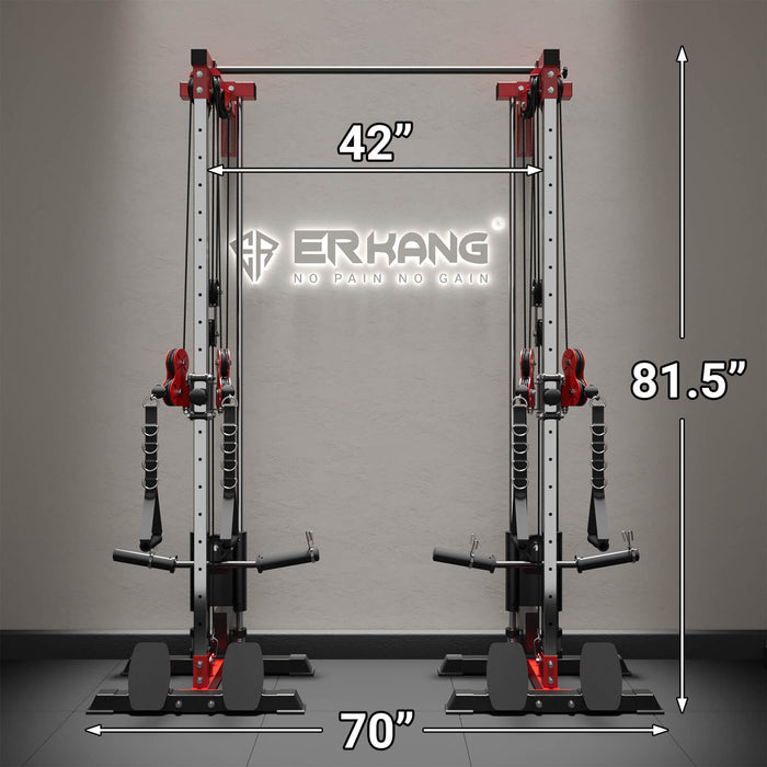 Mikolo Fitness Wall Mounted Cable Crossover System - CPS-D-ALQS-R