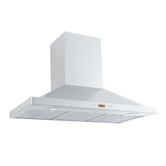 Proline PLFW 520 - Wall-Mounted Range Hood, 600/1200 CFM | Convertible to Ductless, Stainless Steel, Matte Black Finish - PLFW 520.24
