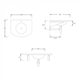 Whitehaus Arched 1/2" Matte Glass Counter Top With Integrated Round Basin - WHLOOM-C