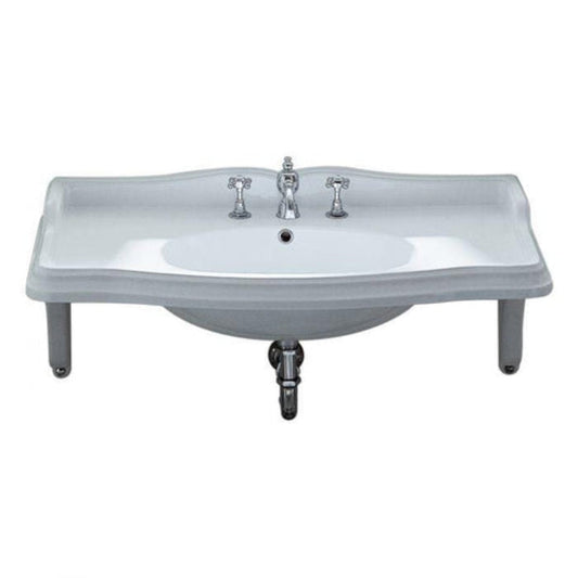 Whitehaus Large Rectangular Bathroom Sink with Integrated Oval Bowl - AR864-MNSLEN