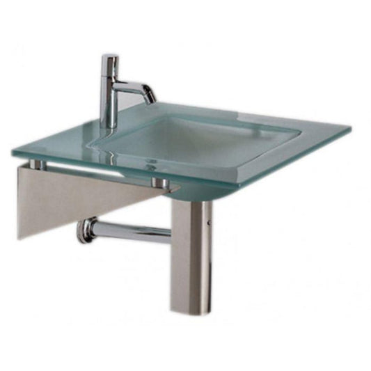 Whitehaus Square 1/2" Matte Glass Counter Top With Integrated Square Basin - WHLOOM-I