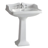 Whitehaus Traditional China Pedestal Sink with an Integrated Oval Bowl - AR834-AR805