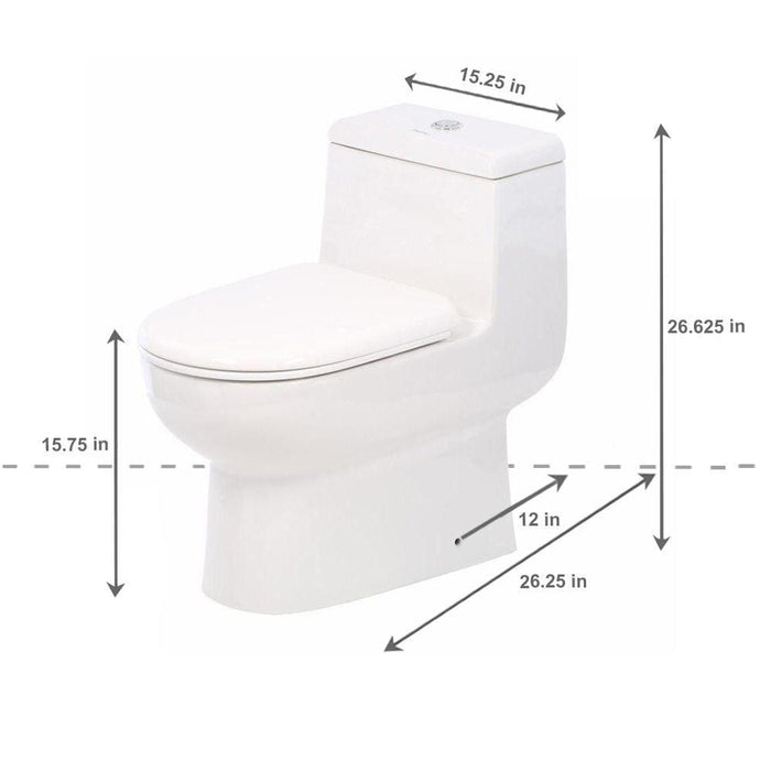 Whitehaus Magic Dual Siphonic Flush One Piece Toilet - WHMFL3351-EB